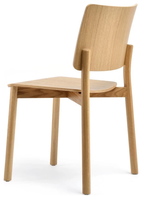 Mia Stacking Chair, American White Oak With Solid Wood Frame